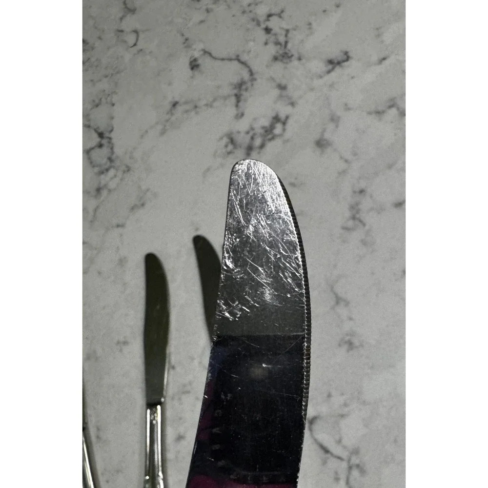 Set of 5 Vintage Oneida Galveston Stainless Steel Dinner Knives 1982 Retired